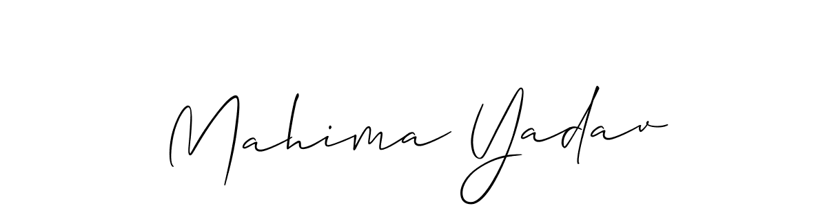 Also we have Mahima Yadav name is the best signature style. Create professional handwritten signature collection using Allison_Script autograph style. Mahima Yadav signature style 2 images and pictures png