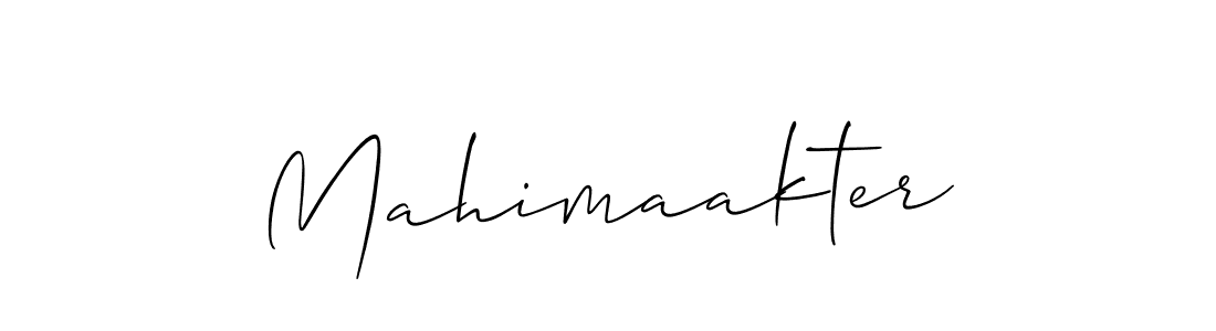 Design your own signature with our free online signature maker. With this signature software, you can create a handwritten (Allison_Script) signature for name Mahimaakter. Mahimaakter signature style 2 images and pictures png