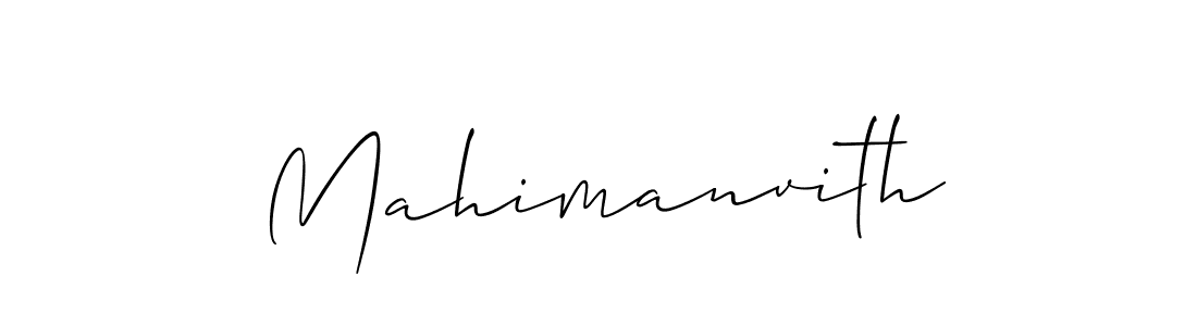 How to make Mahimanvith name signature. Use Allison_Script style for creating short signs online. This is the latest handwritten sign. Mahimanvith signature style 2 images and pictures png