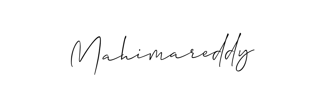 Create a beautiful signature design for name Mahimareddy. With this signature (Allison_Script) fonts, you can make a handwritten signature for free. Mahimareddy signature style 2 images and pictures png