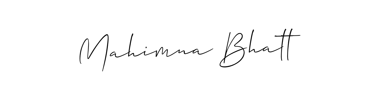 Use a signature maker to create a handwritten signature online. With this signature software, you can design (Allison_Script) your own signature for name Mahimna Bhatt. Mahimna Bhatt signature style 2 images and pictures png