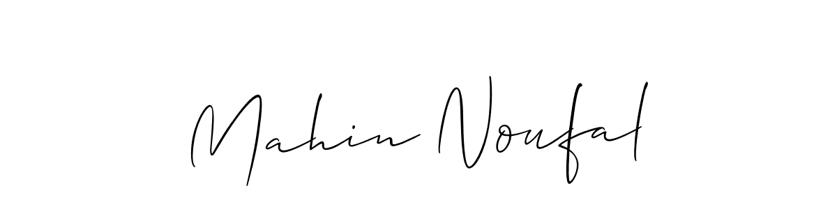 Create a beautiful signature design for name Mahin Noufal. With this signature (Allison_Script) fonts, you can make a handwritten signature for free. Mahin Noufal signature style 2 images and pictures png