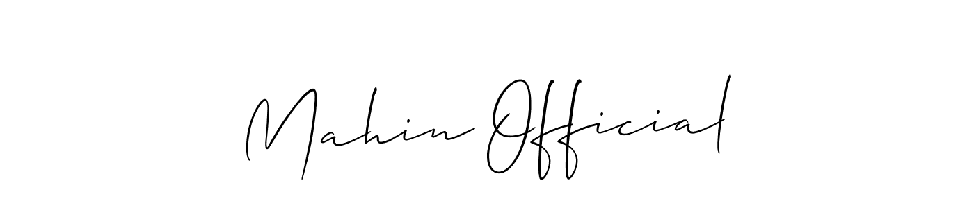 Mahin Official stylish signature style. Best Handwritten Sign (Allison_Script) for my name. Handwritten Signature Collection Ideas for my name Mahin Official. Mahin Official signature style 2 images and pictures png