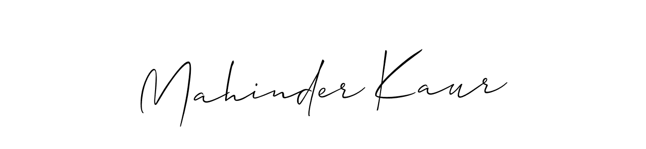 Design your own signature with our free online signature maker. With this signature software, you can create a handwritten (Allison_Script) signature for name Mahinder Kaur. Mahinder Kaur signature style 2 images and pictures png