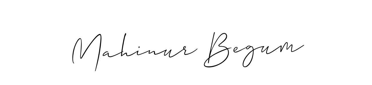 How to make Mahinur Begum name signature. Use Allison_Script style for creating short signs online. This is the latest handwritten sign. Mahinur Begum signature style 2 images and pictures png