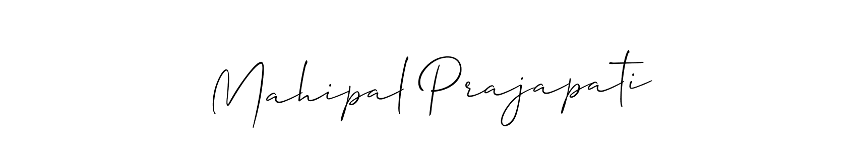 How to make Mahipal Prajapati signature? Allison_Script is a professional autograph style. Create handwritten signature for Mahipal Prajapati name. Mahipal Prajapati signature style 2 images and pictures png