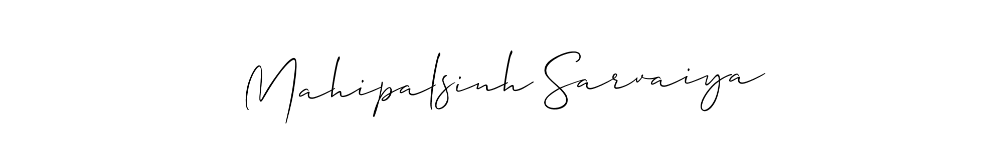 How to make Mahipalsinh Sarvaiya signature? Allison_Script is a professional autograph style. Create handwritten signature for Mahipalsinh Sarvaiya name. Mahipalsinh Sarvaiya signature style 2 images and pictures png