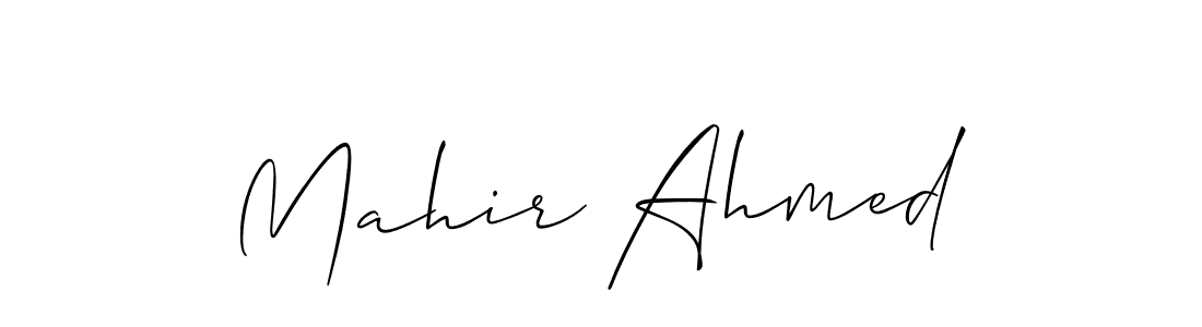 Allison_Script is a professional signature style that is perfect for those who want to add a touch of class to their signature. It is also a great choice for those who want to make their signature more unique. Get Mahir Ahmed name to fancy signature for free. Mahir Ahmed signature style 2 images and pictures png