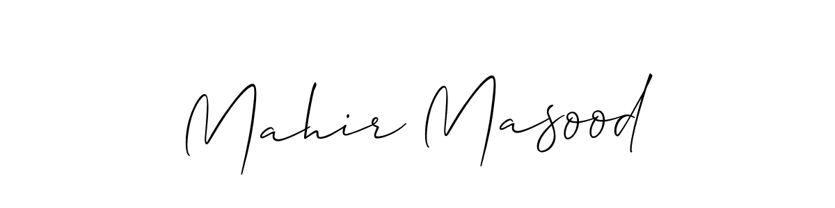 Also You can easily find your signature by using the search form. We will create Mahir Masood name handwritten signature images for you free of cost using Allison_Script sign style. Mahir Masood signature style 2 images and pictures png