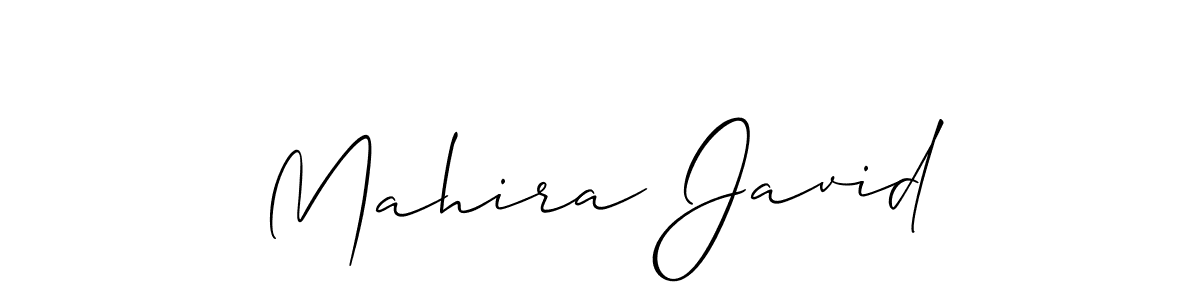 Use a signature maker to create a handwritten signature online. With this signature software, you can design (Allison_Script) your own signature for name Mahira Javid. Mahira Javid signature style 2 images and pictures png