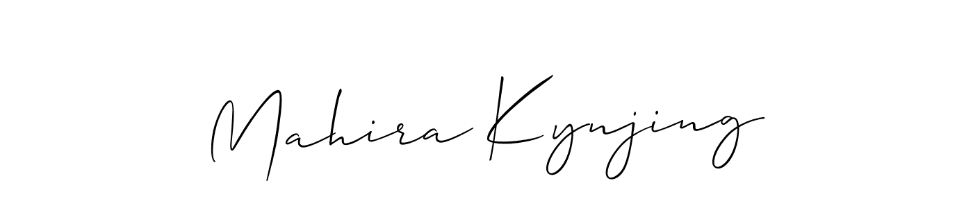 Also You can easily find your signature by using the search form. We will create Mahira Kynjing name handwritten signature images for you free of cost using Allison_Script sign style. Mahira Kynjing signature style 2 images and pictures png