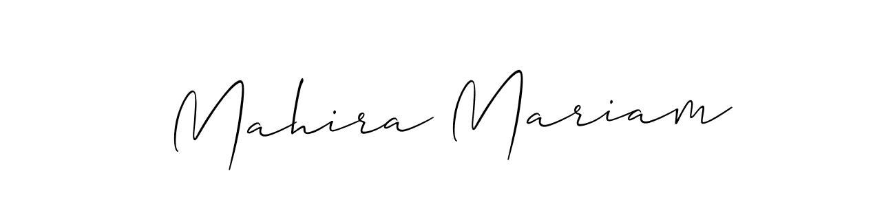 Allison_Script is a professional signature style that is perfect for those who want to add a touch of class to their signature. It is also a great choice for those who want to make their signature more unique. Get Mahira Mariam name to fancy signature for free. Mahira Mariam signature style 2 images and pictures png