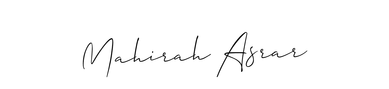 Use a signature maker to create a handwritten signature online. With this signature software, you can design (Allison_Script) your own signature for name Mahirah Asrar. Mahirah Asrar signature style 2 images and pictures png