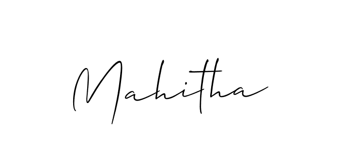 You should practise on your own different ways (Allison_Script) to write your name (Mahitha) in signature. don't let someone else do it for you. Mahitha signature style 2 images and pictures png