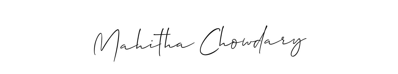 This is the best signature style for the Mahitha Chowdary name. Also you like these signature font (Allison_Script). Mix name signature. Mahitha Chowdary signature style 2 images and pictures png