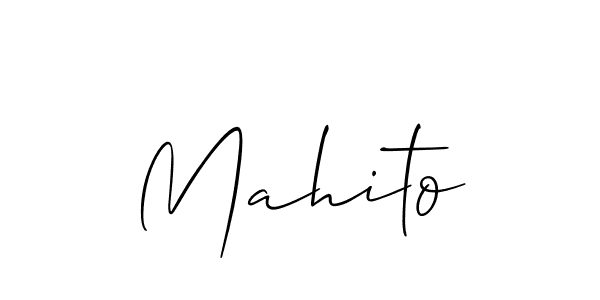 Use a signature maker to create a handwritten signature online. With this signature software, you can design (Allison_Script) your own signature for name Mahito. Mahito signature style 2 images and pictures png