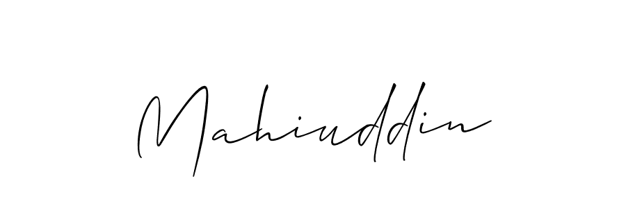 Make a beautiful signature design for name Mahiuddin. With this signature (Allison_Script) style, you can create a handwritten signature for free. Mahiuddin signature style 2 images and pictures png