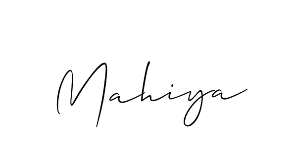 Design your own signature with our free online signature maker. With this signature software, you can create a handwritten (Allison_Script) signature for name Mahiya. Mahiya signature style 2 images and pictures png