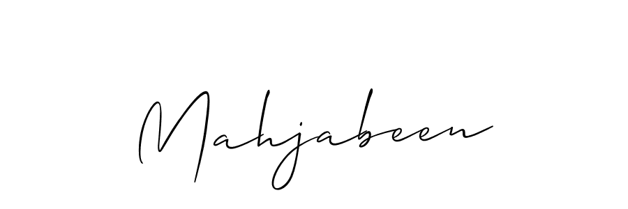 Make a beautiful signature design for name Mahjabeen. With this signature (Allison_Script) style, you can create a handwritten signature for free. Mahjabeen signature style 2 images and pictures png