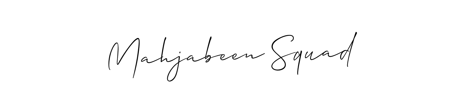 Mahjabeen Squad stylish signature style. Best Handwritten Sign (Allison_Script) for my name. Handwritten Signature Collection Ideas for my name Mahjabeen Squad. Mahjabeen Squad signature style 2 images and pictures png