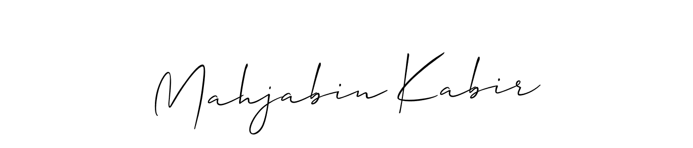 Allison_Script is a professional signature style that is perfect for those who want to add a touch of class to their signature. It is also a great choice for those who want to make their signature more unique. Get Mahjabin Kabir name to fancy signature for free. Mahjabin Kabir signature style 2 images and pictures png