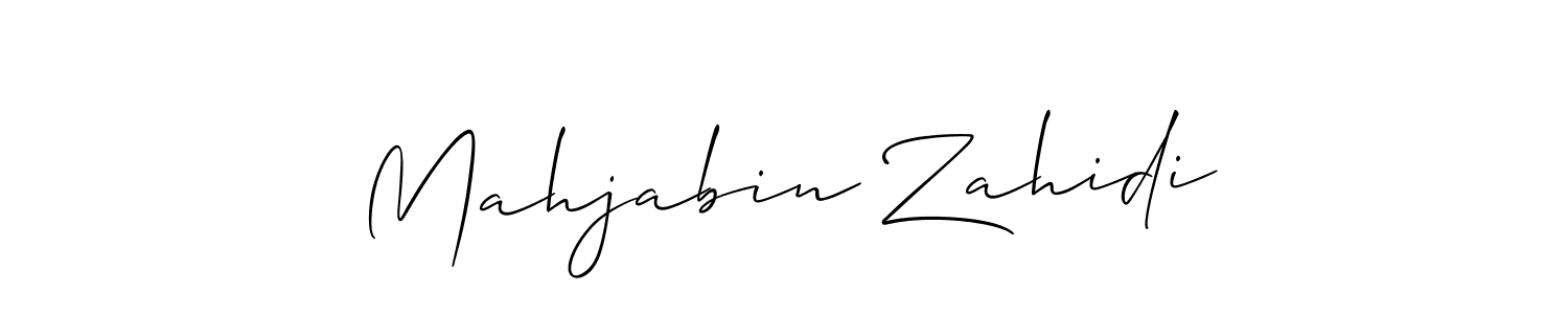 Similarly Allison_Script is the best handwritten signature design. Signature creator online .You can use it as an online autograph creator for name Mahjabin Zahidi. Mahjabin Zahidi signature style 2 images and pictures png