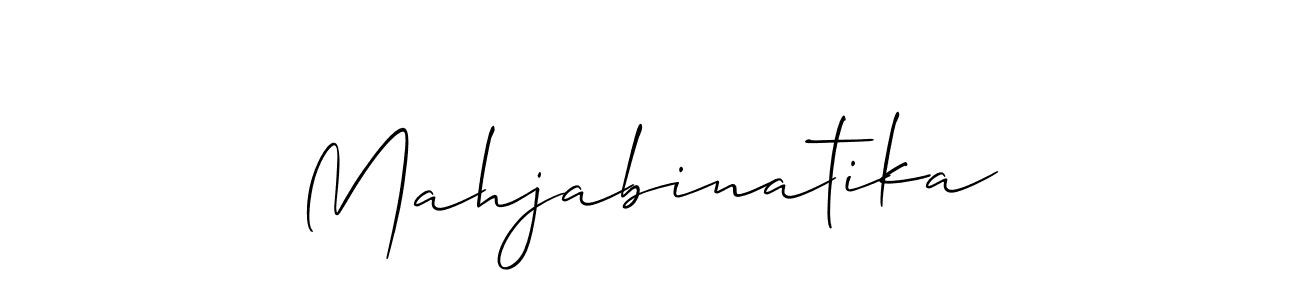 Also You can easily find your signature by using the search form. We will create Mahjabinatika name handwritten signature images for you free of cost using Allison_Script sign style. Mahjabinatika signature style 2 images and pictures png