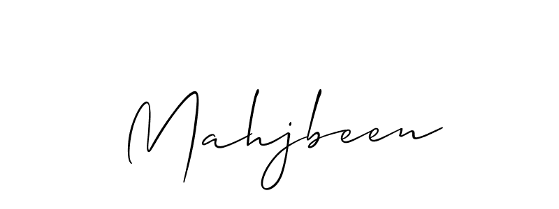 Use a signature maker to create a handwritten signature online. With this signature software, you can design (Allison_Script) your own signature for name Mahjbeen. Mahjbeen signature style 2 images and pictures png