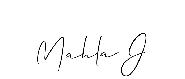 The best way (Allison_Script) to make a short signature is to pick only two or three words in your name. The name Mahla J include a total of six letters. For converting this name. Mahla J signature style 2 images and pictures png