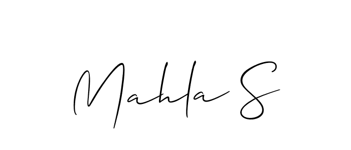 Make a beautiful signature design for name Mahla S. With this signature (Allison_Script) style, you can create a handwritten signature for free. Mahla S signature style 2 images and pictures png