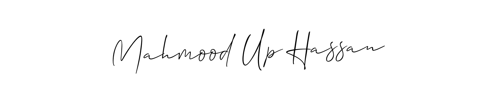 You should practise on your own different ways (Allison_Script) to write your name (Mahmood Up Hassan) in signature. don't let someone else do it for you. Mahmood Up Hassan signature style 2 images and pictures png