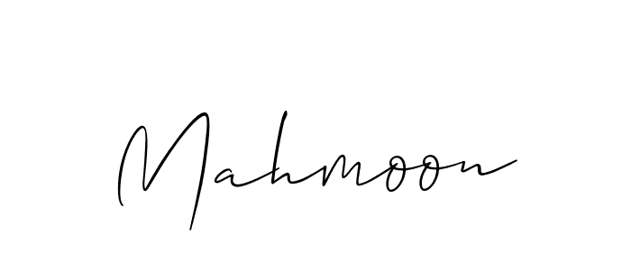 Use a signature maker to create a handwritten signature online. With this signature software, you can design (Allison_Script) your own signature for name Mahmoon. Mahmoon signature style 2 images and pictures png