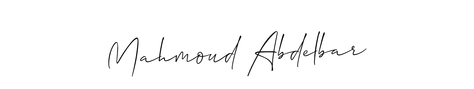 Also You can easily find your signature by using the search form. We will create Mahmoud Abdelbar name handwritten signature images for you free of cost using Allison_Script sign style. Mahmoud Abdelbar signature style 2 images and pictures png