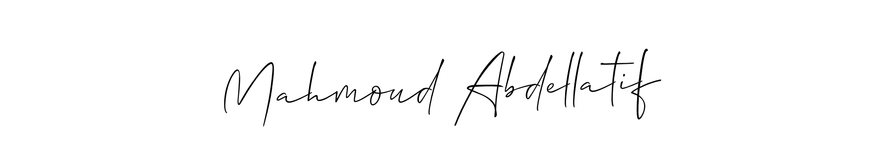 Create a beautiful signature design for name Mahmoud Abdellatif. With this signature (Allison_Script) fonts, you can make a handwritten signature for free. Mahmoud Abdellatif signature style 2 images and pictures png