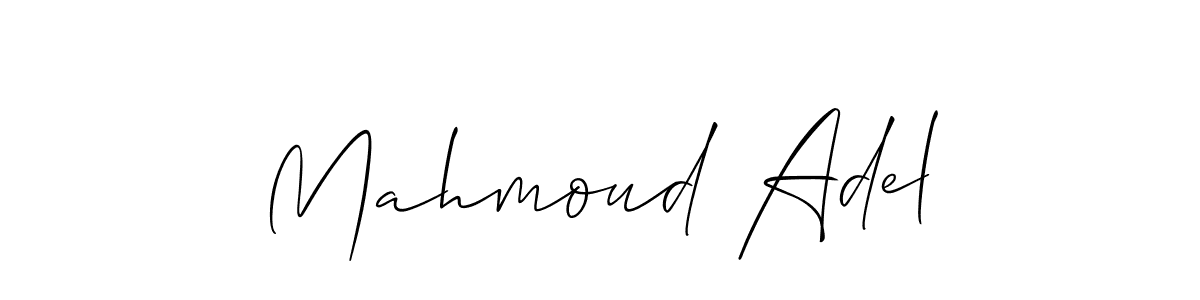 How to make Mahmoud Adel name signature. Use Allison_Script style for creating short signs online. This is the latest handwritten sign. Mahmoud Adel signature style 2 images and pictures png