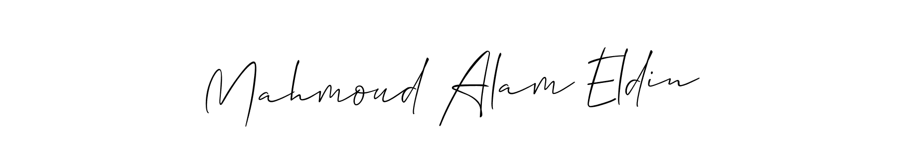Design your own signature with our free online signature maker. With this signature software, you can create a handwritten (Allison_Script) signature for name Mahmoud Alam Eldin. Mahmoud Alam Eldin signature style 2 images and pictures png