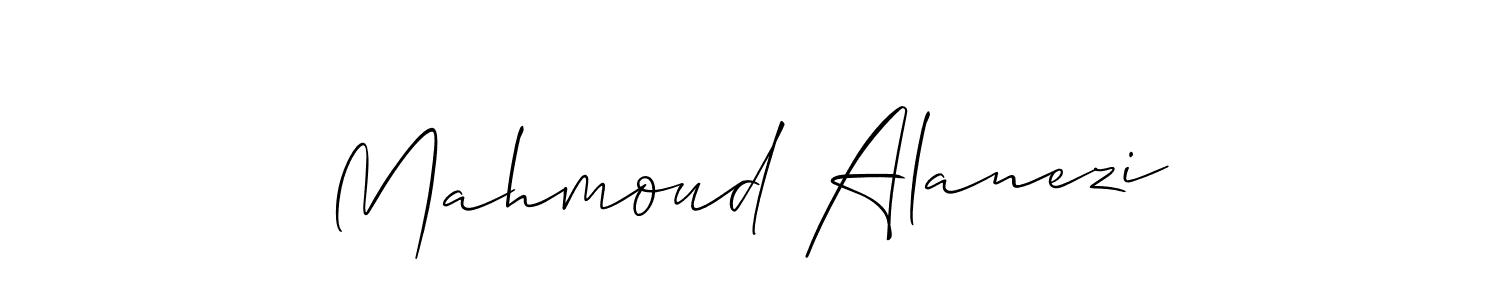 Allison_Script is a professional signature style that is perfect for those who want to add a touch of class to their signature. It is also a great choice for those who want to make their signature more unique. Get Mahmoud Alanezi name to fancy signature for free. Mahmoud Alanezi signature style 2 images and pictures png