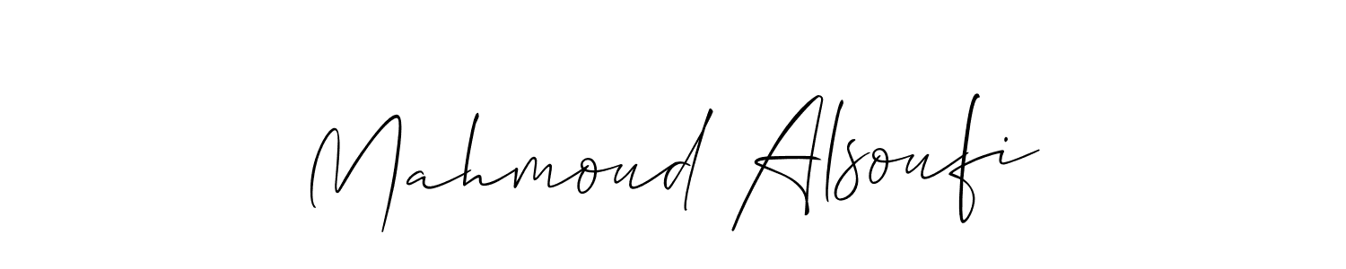 if you are searching for the best signature style for your name Mahmoud Alsoufi. so please give up your signature search. here we have designed multiple signature styles  using Allison_Script. Mahmoud Alsoufi signature style 2 images and pictures png