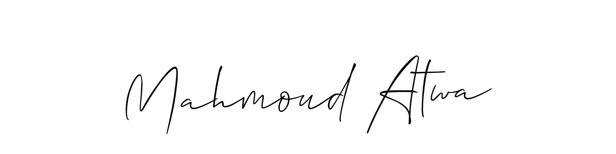 Use a signature maker to create a handwritten signature online. With this signature software, you can design (Allison_Script) your own signature for name Mahmoud Atwa. Mahmoud Atwa signature style 2 images and pictures png