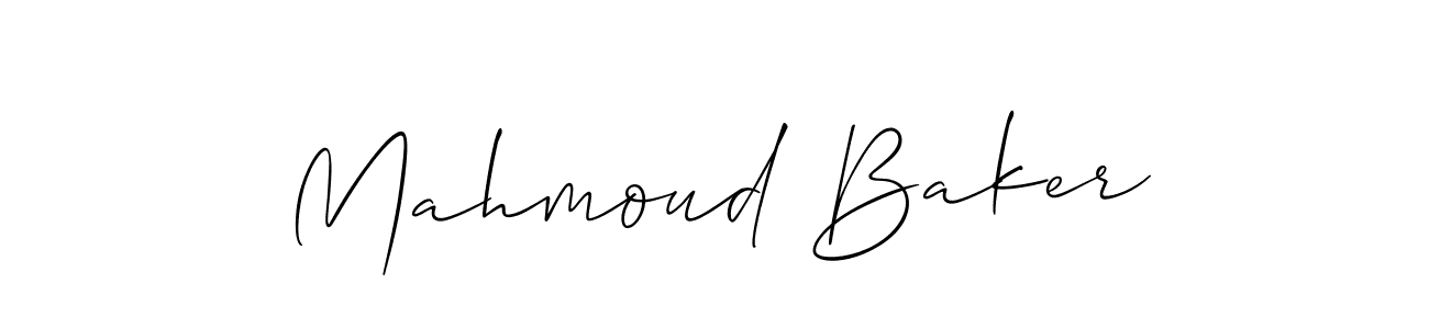Create a beautiful signature design for name Mahmoud Baker. With this signature (Allison_Script) fonts, you can make a handwritten signature for free. Mahmoud Baker signature style 2 images and pictures png