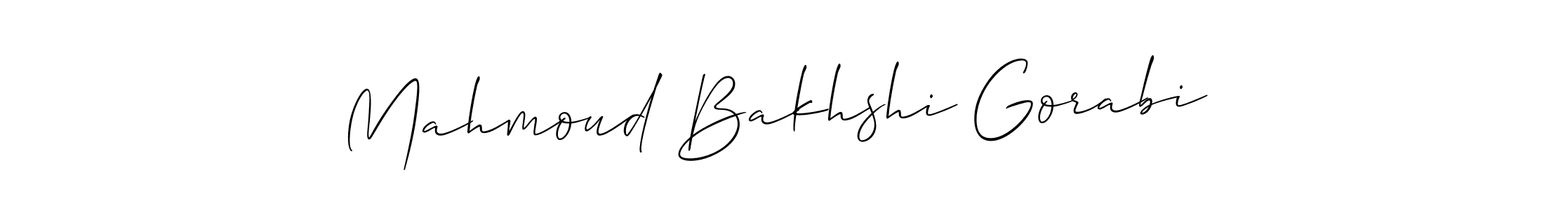 Create a beautiful signature design for name Mahmoud Bakhshi Gorabi. With this signature (Allison_Script) fonts, you can make a handwritten signature for free. Mahmoud Bakhshi Gorabi signature style 2 images and pictures png