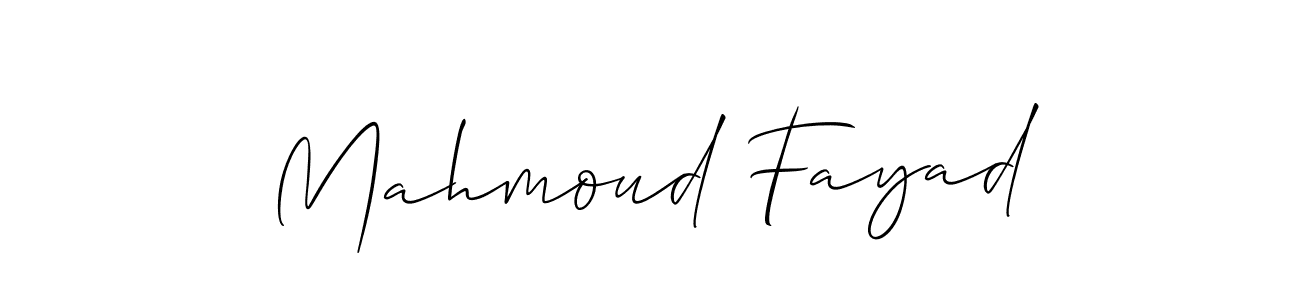 Make a beautiful signature design for name Mahmoud Fayad. With this signature (Allison_Script) style, you can create a handwritten signature for free. Mahmoud Fayad signature style 2 images and pictures png