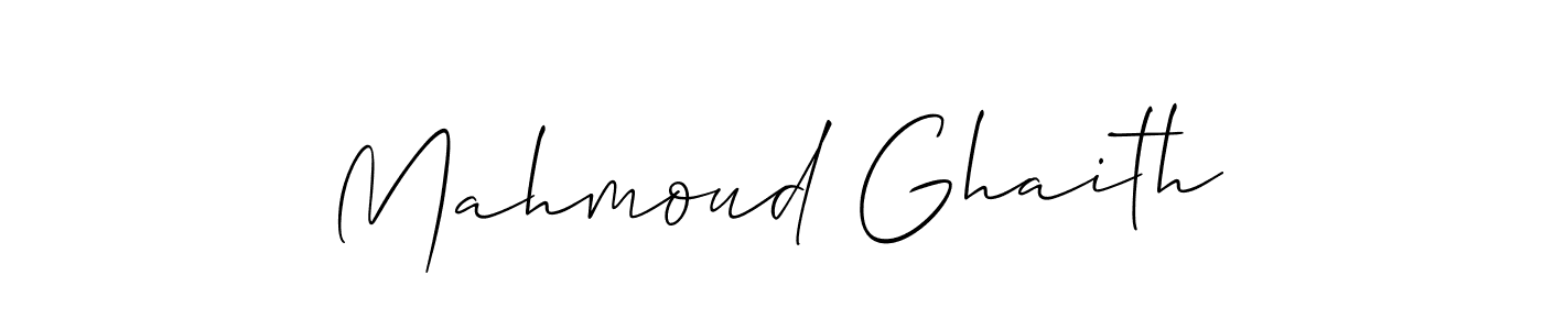 Mahmoud Ghaith stylish signature style. Best Handwritten Sign (Allison_Script) for my name. Handwritten Signature Collection Ideas for my name Mahmoud Ghaith. Mahmoud Ghaith signature style 2 images and pictures png