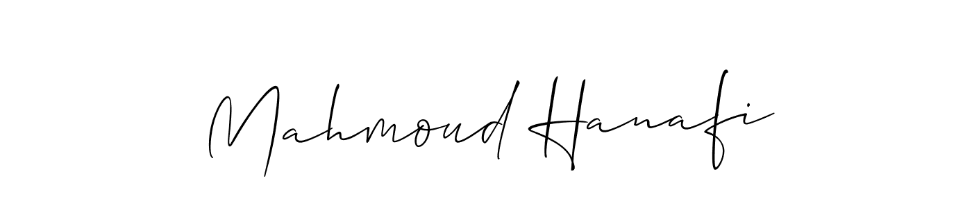 Design your own signature with our free online signature maker. With this signature software, you can create a handwritten (Allison_Script) signature for name Mahmoud Hanafi. Mahmoud Hanafi signature style 2 images and pictures png