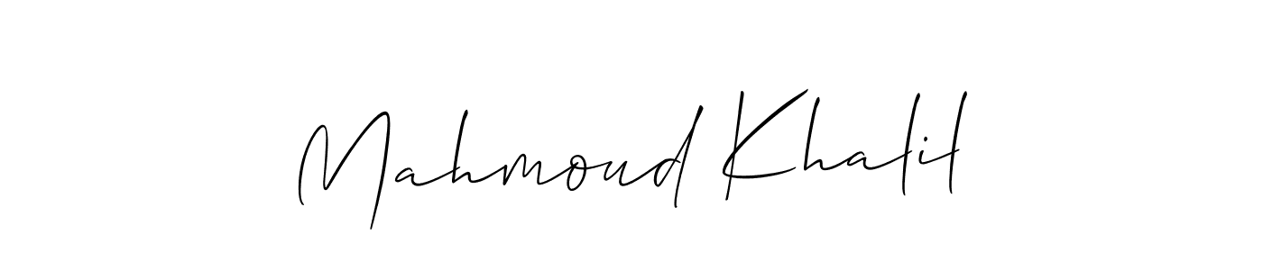 Allison_Script is a professional signature style that is perfect for those who want to add a touch of class to their signature. It is also a great choice for those who want to make their signature more unique. Get Mahmoud Khalil name to fancy signature for free. Mahmoud Khalil signature style 2 images and pictures png