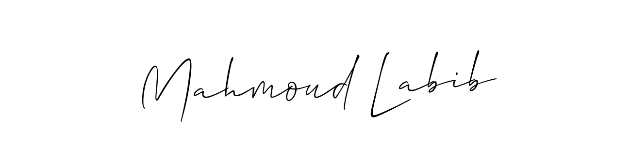 Mahmoud Labib stylish signature style. Best Handwritten Sign (Allison_Script) for my name. Handwritten Signature Collection Ideas for my name Mahmoud Labib. Mahmoud Labib signature style 2 images and pictures png