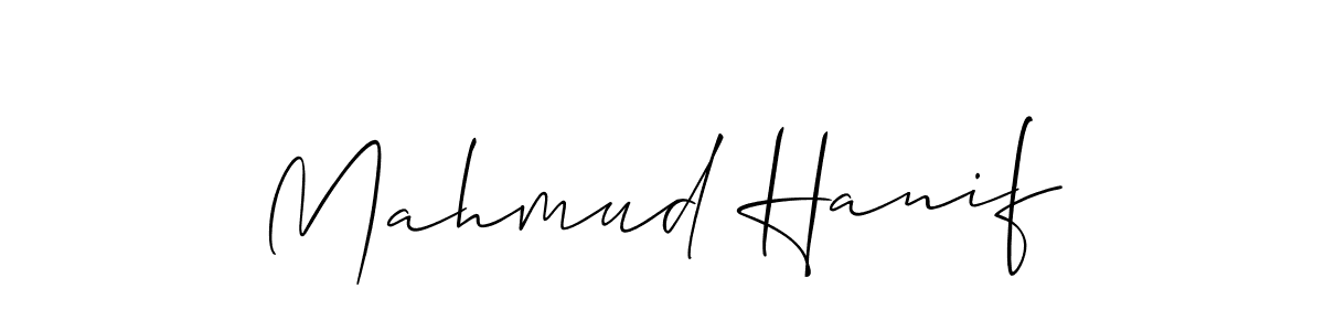 The best way (Allison_Script) to make a short signature is to pick only two or three words in your name. The name Mahmud Hanif include a total of six letters. For converting this name. Mahmud Hanif signature style 2 images and pictures png
