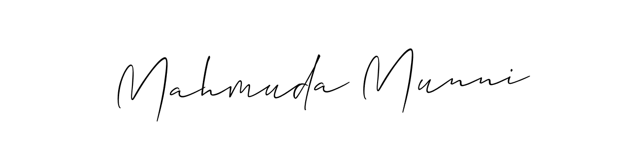 Mahmuda Munni stylish signature style. Best Handwritten Sign (Allison_Script) for my name. Handwritten Signature Collection Ideas for my name Mahmuda Munni. Mahmuda Munni signature style 2 images and pictures png
