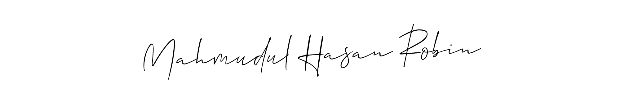 Allison_Script is a professional signature style that is perfect for those who want to add a touch of class to their signature. It is also a great choice for those who want to make their signature more unique. Get Mahmudul Hasan Robin name to fancy signature for free. Mahmudul Hasan Robin signature style 2 images and pictures png