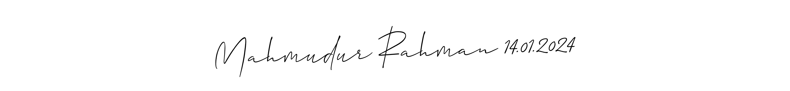 Allison_Script is a professional signature style that is perfect for those who want to add a touch of class to their signature. It is also a great choice for those who want to make their signature more unique. Get Mahmudur Rahman 14.01.2024 name to fancy signature for free. Mahmudur Rahman 14.01.2024 signature style 2 images and pictures png